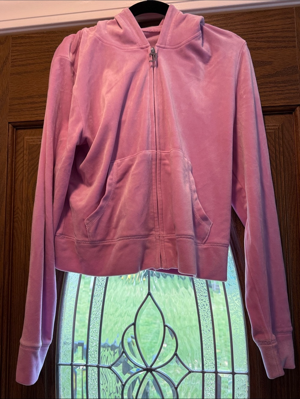 Juicy Couture Pink Velvet Zip-Up Hoodie